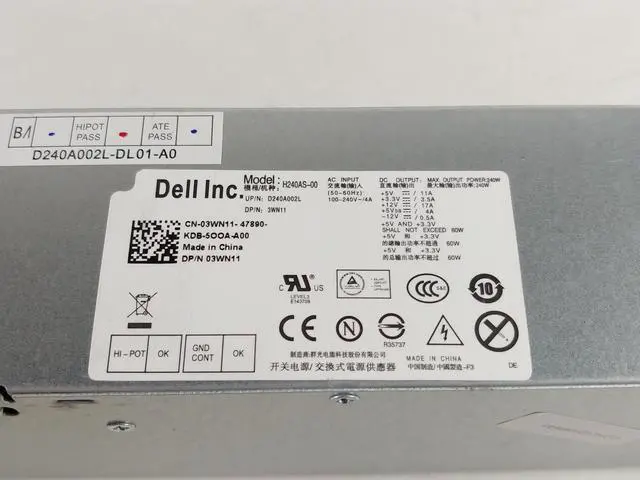 Alt view image 13 of 19 - Dell 3WN11 H240AS-00 Proprietary Power Supply