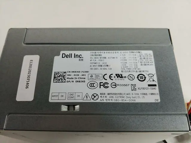 Alt view image 7 of 8 - Dell R8Jx0 Dell 275 Watt Power Supply For Optiplex 9010 7010 Mt