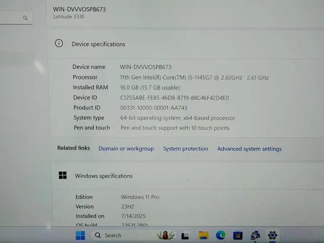 Alt view image 2 of 5 - Dell Latitude 3330 Core i5-1145G7 2.60 GHz 16 GB 256 GB NVMe Windows 11 Pro Laptop A1