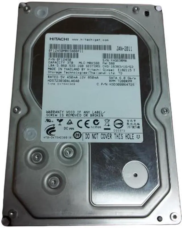 Alt view image 4 of 9 - HITACHI Hds723030Ala640  Deskstar 7K3000 3Tb 7200Rpm Sata 6Gbps 64Mb Buffer 3.5Inch Internal Hard Drive