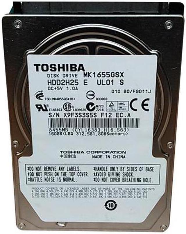 TOSHIBA MK1655GSX 160GB 5400 RPM SATA 3.0Gb/s 2.5
