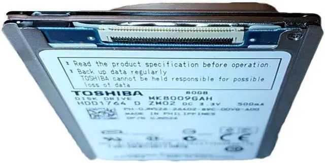 Alt view image 3 of 3 - TOSHIBA MK8009GAH 80GB 4200 RPM 2MB Cache IDE Ultra ATA100 / ATA-6 1.8" Notebook Hard Drive Bare Drive