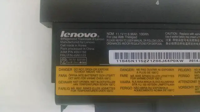 Alt view image 4 of 7 - Lenovo 45N1153 Lenovo 57++ (9 Cell)Battery For Thinkpad T440P L440 L540-45N1153