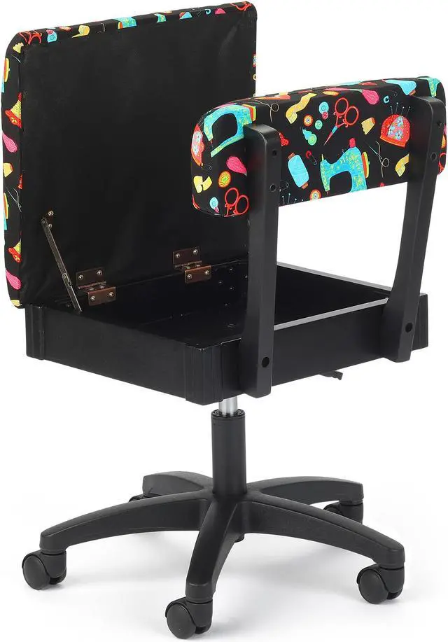 Alt view image 3 of 4 - Arrow Height Adjustable Hydraulic Sewing Chair H7013B (Notions Fabric)