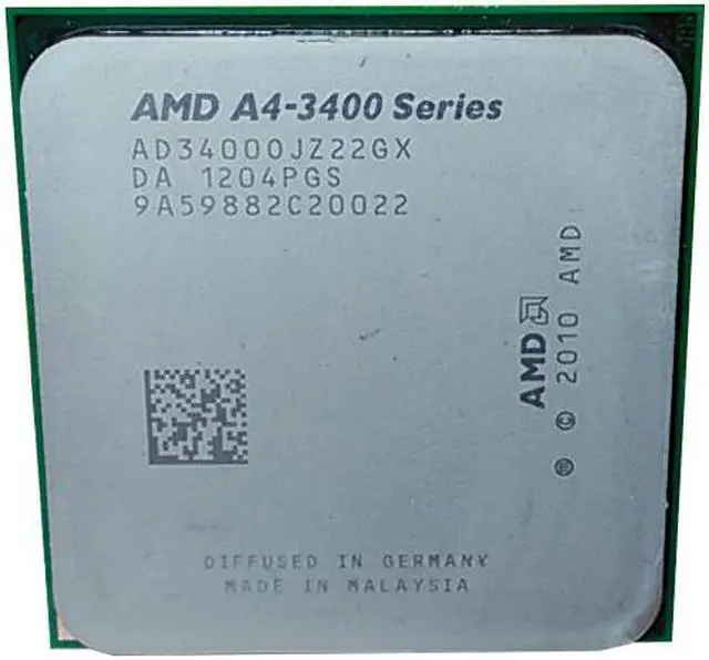Main image of AMD A4-3400 - A-Series APU Llano Dual-Core 2.7 GHz Socket FM1 65W AMD Radeon HD 6410D Desktop APU with DirectX 11 Graphic - AD3400OJZ22GX