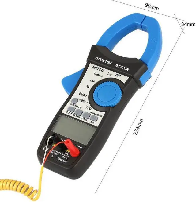 Alt view image 5 of 6 - BT-870N Digital Clamp Meter AC/DC Voltage Current Multimeter DMM Resistance Tester Meter