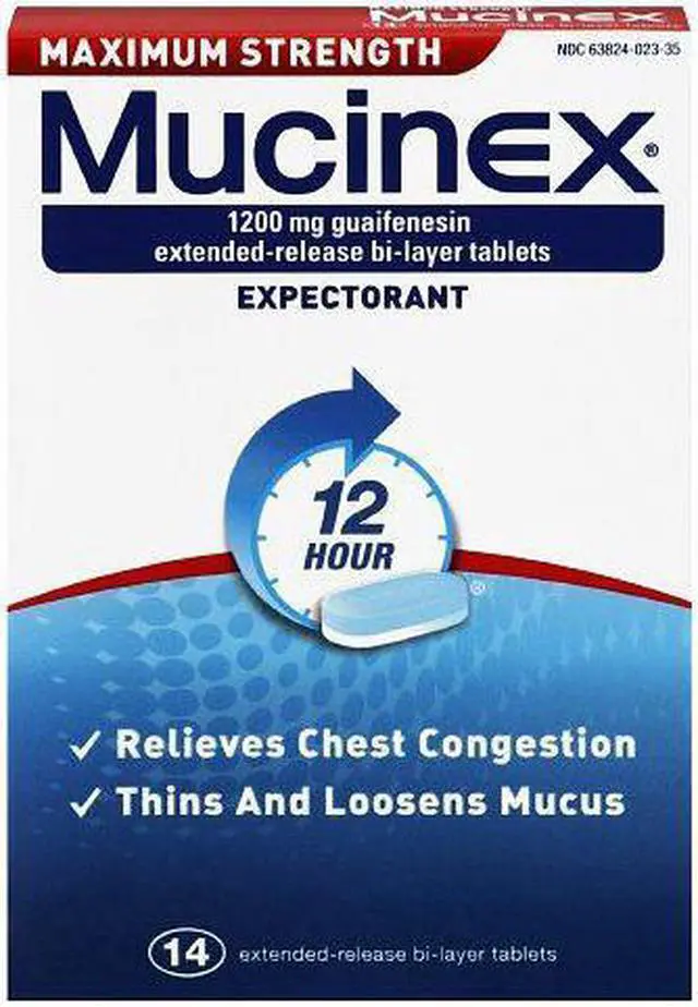 Alt view image 9 of 20 - Mucinex Max Strength Expectorant 14 Tablets/Box 02314