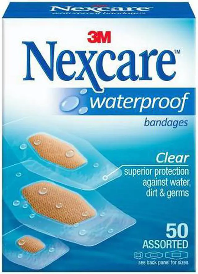 Alt view image 6 of 20 - 3m Nexcare Waterproof, Clear Bandages, Assorted Sizes, 50/Box 43250