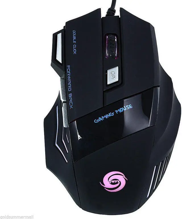 Alt view image 2 of 6 - JWFY USB Wired LED Optical Gaming Mouse 5500DPI with Seven Buttons for Pro Gamer