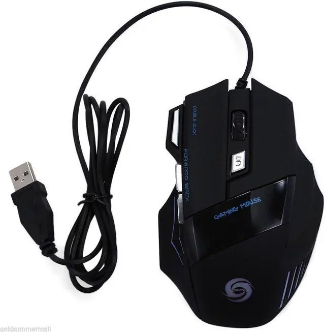 Alt view image 4 of 6 - JWFY USB Wired LED Optical Gaming Mouse 5500DPI with Seven Buttons for Pro Gamer