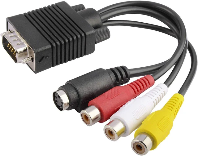 VGA SVGA to S Video 3 RCA AV TV Out Cable Adapter Converter