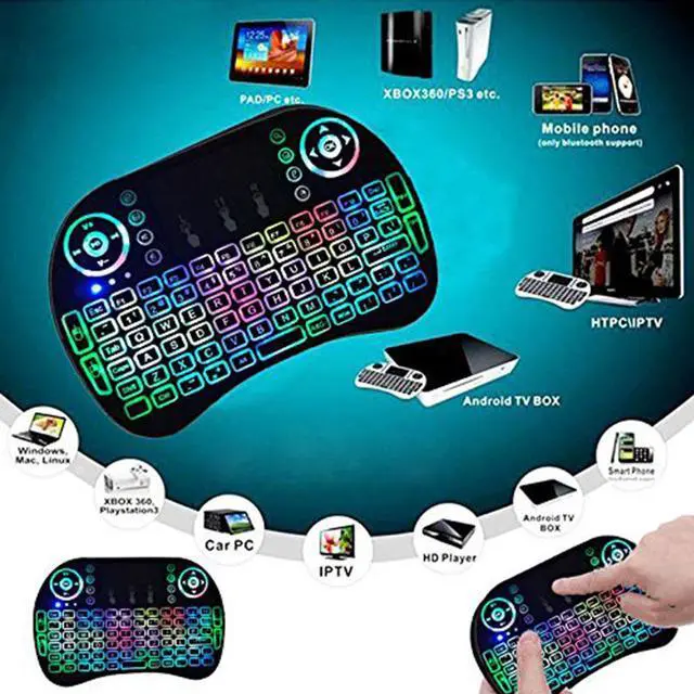 Alt view image 7 of 7 - Mini Wireless Keyboard Backlight 2.4G Mouse Touchpad For Android Smart TV Box PC