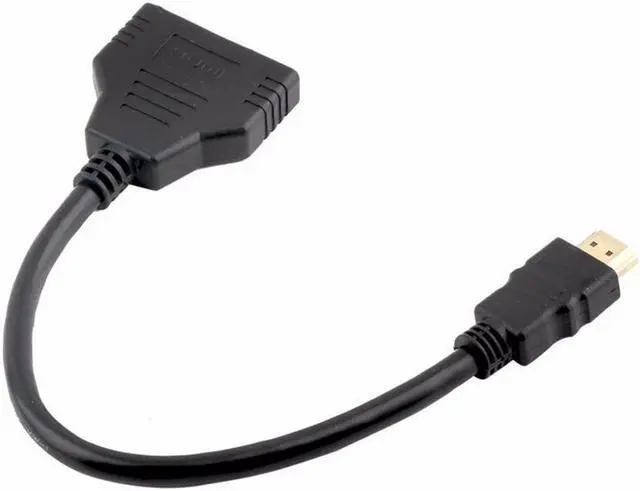 Alt view image 2 of 6 - HDMI Male to Dual HDMI Female 1 to 2 Way HDMI Splitter Adapter Cable For HDTV, Support Two TVs at the Same Time, Signal One in, Two out