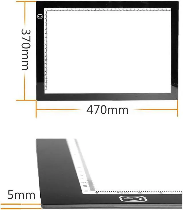 Alt view image 4 of 7 - 19" A3 LED Art Stencil Board Light Box Artist Tracing Drawing Board Pad Table