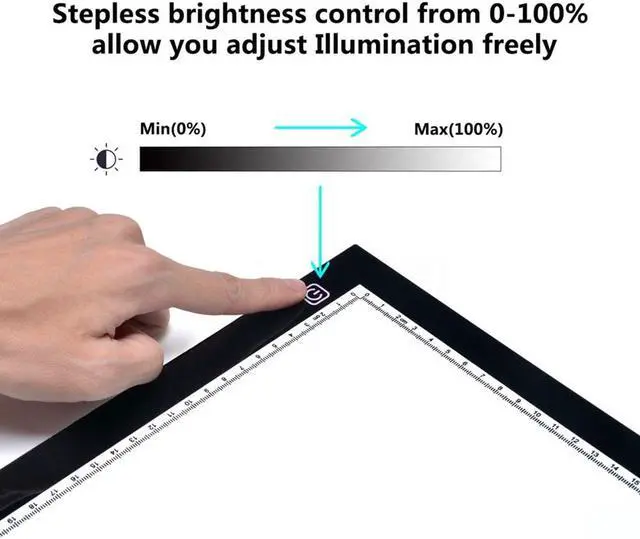 Alt view image 6 of 7 - 19" A3 LED Art Stencil Board Light Box Artist Tracing Drawing Board Pad Table