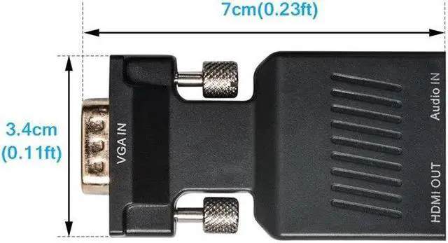 Alt view image 2 of 5 - VGA to HDMI Adapter with Audio Male VGA to Female HDMI Converter Laptop to TV