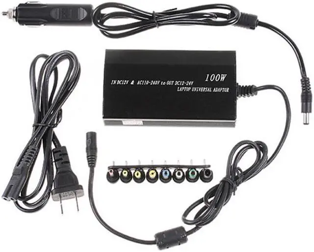 Alt view image 2 of 3 - Universal 80W for DC USB Port LED Auto Car Charger Adjustable Power Supply Adapter Set + 8 Detachable Plugs For Laptop Notebook