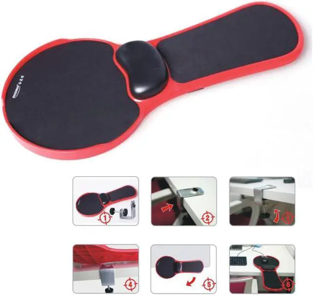 Alt view image 3 of 6 - Ergonomic Desk Attachable Computer Table Arm Support Mouse Pad Arm Wrist Rest Pad Mat Hand Shoulder Protect Pad Chair Extender