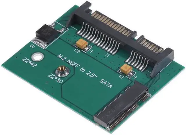 Alt view image 6 of 6 - M.2 NGFF B Key SSD Solid State Drive to Half-Height 2.5inch SATA Interface SSD Converter Adapter Card for PC Desktop Laptop