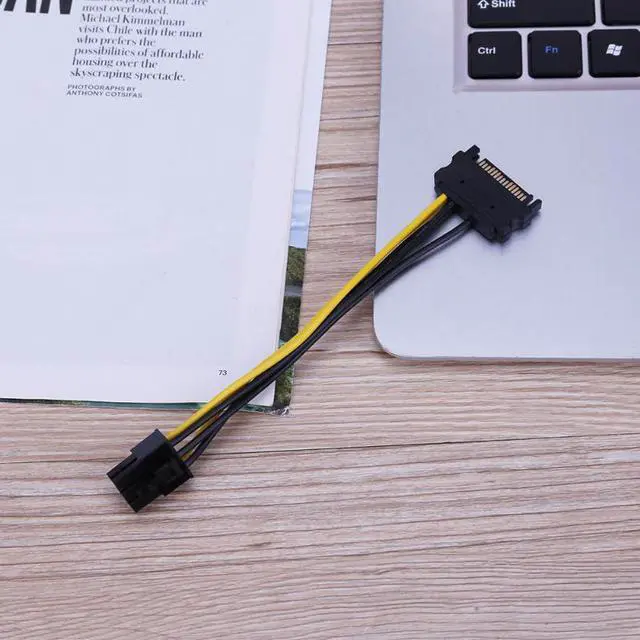 Alt view image 5 of 6 - SATA 15Pin Male Port to 557 6Pin Power Supply Cable Graphic Cards Power Cable Cord Extension Cables for BTC mining