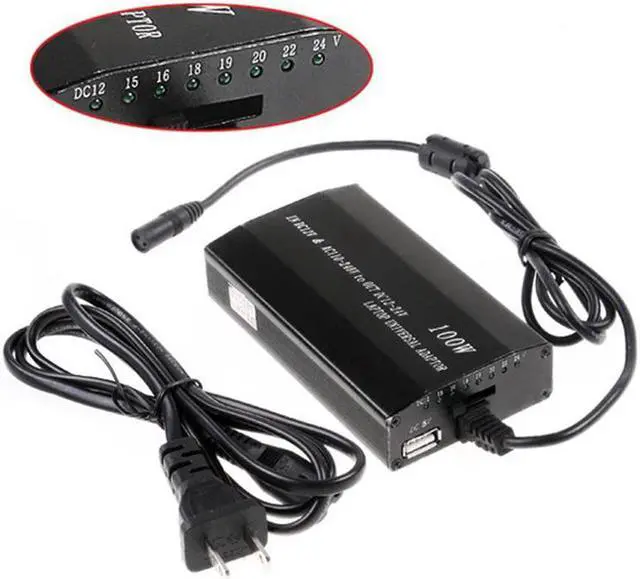 Alt view image 3 of 3 - Universal 80W for DC USB Port LED Auto Car Charger Adjustable Power Supply Adapter Set + 8 Detachable Plugs For Laptop Notebook
