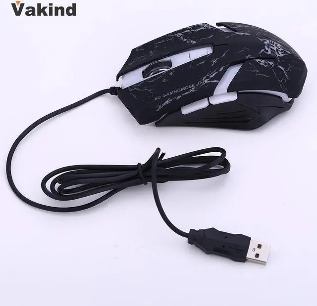 Alt view image 6 of 6 - Professional Gaming mouse Optical Wired Mouse Adjustable DPI 6 Buttons 7 color Light Plug  &  Play For Pro Gamer