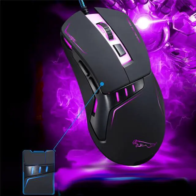 Alt view image 3 of 6 - Professional USB Wired 5500DPI Resolution 6 Buttons Mouse Support LED Gaming Mouse For PC Laptop Retail Package