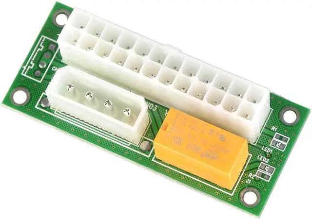 Alt view image 3 of 6 - ATX 24Pin to SATA Molex 4Pin Dual PSU Power Supply Sync Starter Extender Cable Card For BTC Miner Machine Newest