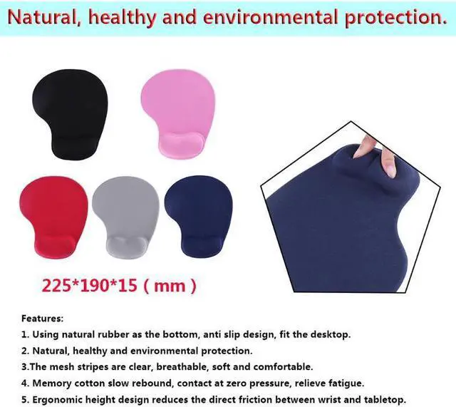 Alt view image 2 of 6 - Mouse Pads 3D With Wrist Rest Support Mouse Pad Silicone Gel Hand PU Anti-slip Hand Pillow Memory Cotton Gaming Mouse Pad Mat