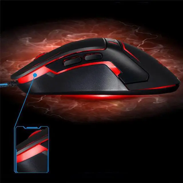 Alt view image 4 of 6 - Professional USB Wired 5500DPI Resolution 6 Buttons Mouse Support LED Gaming Mouse For PC Laptop Retail Package