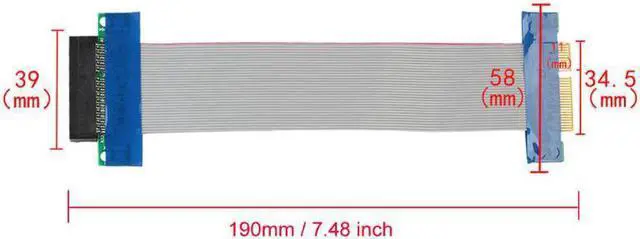 Alt view image 3 of 6 - PCI-E 4X Riser Card Extender Flex Extension Cable Ribbon Adapter Converter PCI Express 4X Slot Cable Connector New Promotion