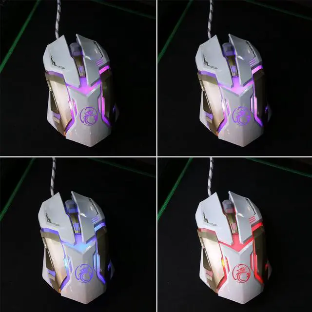 Alt view image 6 of 6 - 3200DPI Wired Gaming Mouse 6 Buttons LED Colorful Breathing Light USB Optical Gamer Mouse for PC Computer Desktop Laptop