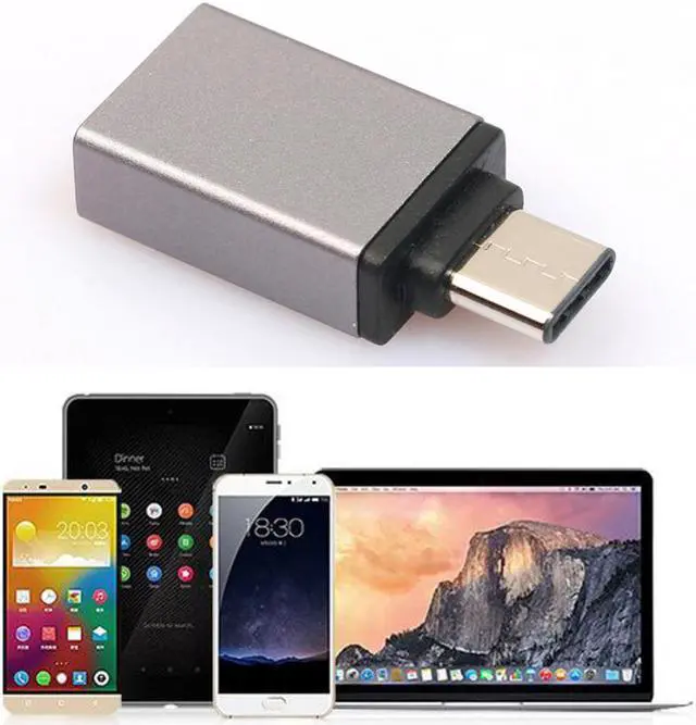 Alt view image 3 of 6 - New Metal USB-C Type C Male to USB 3.0 Female Converter Adapter OTG Function For Macbook For Google Chromebook Oneplus Two
