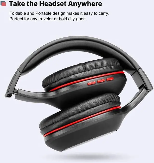 Alt view image 3 of 6 - Bluetooth Headphone Over-Ear Wired Wireless Headphones Foldable Bluetooth 4.2 Stereo Headset with Mic Support TF Card