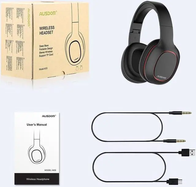 Alt view image 6 of 6 - Bluetooth Headphone Over-Ear Wired Wireless Headphones Foldable Bluetooth 4.2 Stereo Headset with Mic Support TF Card