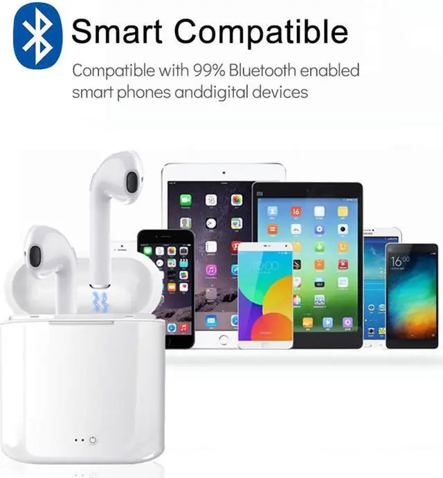Alt view image 5 of 6 - Wireless Bluetooth Earphone i7s TWS Inear Stereo Earbud Headset With Charging Box Mic For Iphone Xiaomi All Smart Phone air pods