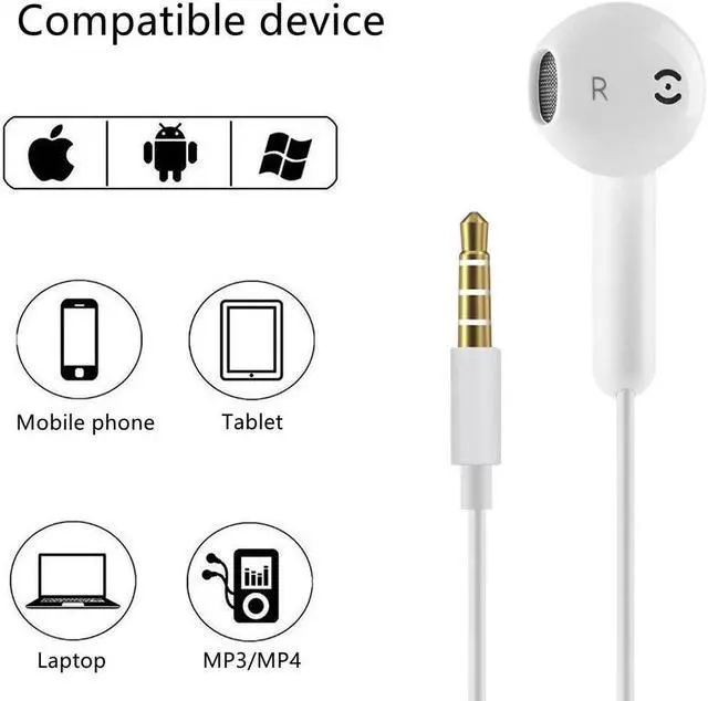 Alt view image 2 of 6 - Wired Earphones Super Bass 3.5mm Earphones Headset Hands Free Earbuds with Mic For Huawei Xiaomi iPhone Samsung S4 S5 S6 S7 S8