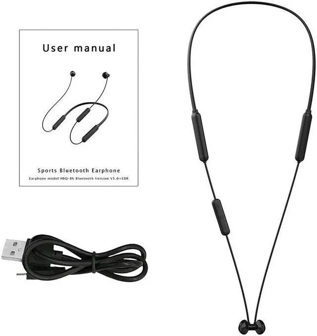 Alt view image 6 of 6 - Music Bluetooth Earphone Wireless Headphones Fast Charging HIFI IPX5 Waterproof Sports Headset V5.0+EDR with HD Mic