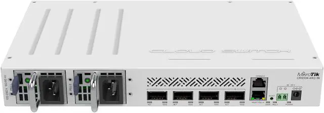 Alt view image 5 of 5 - MikroTik CRS504-4XQ-IN Cloud Router Switch 650MHz 4xQSFP28 Compatible with 40G, 25G, 10G, and 1G Fiber Connections.