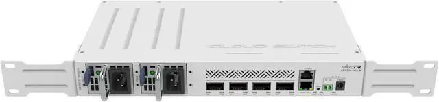 Main image of MikroTik CRS504-4XQ-IN Cloud Router Switch 650MHz 4xQSFP28 Compatible with 40G, 25G, 10G, and 1G Fiber Connections.