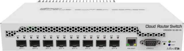 Alt view image 7 of 8 - MikroTik - CRS309-1G-8S+IN - Cloud Router Switch 309-1G-8S+IN with Dual Core 800MHz CPU, 512MB RAM, 1x GLAN, 8x SFP+