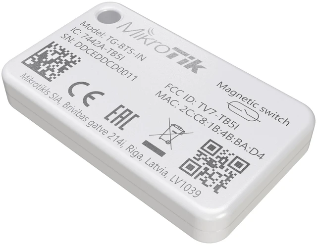 Main image of MikroTik TG-BT5-IN Bluetooth Tags Slim, Sleek Indoor Inventory Tracking Solution - Long-lasting Battery, Proximity-Based Tracking, Telemetry Data, and More