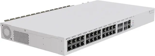 Main image of Mikrotik CRS326-4C+20G+2Q+RM. 20 x 2.5G ETH Ports, 4 x Combo (10G RJ45 or SFP+), 2 x 40G QSFP+ Cages, 1 x 100Mbit Management, RouterOS L6, 1U RM, Dual redundant PSU