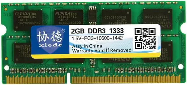 Alt view image 2 of 6 - XIEDE X042 DDR3 1333MHz 2GB 1.5V General Full Compatibility Memory RAM Module for Laptop