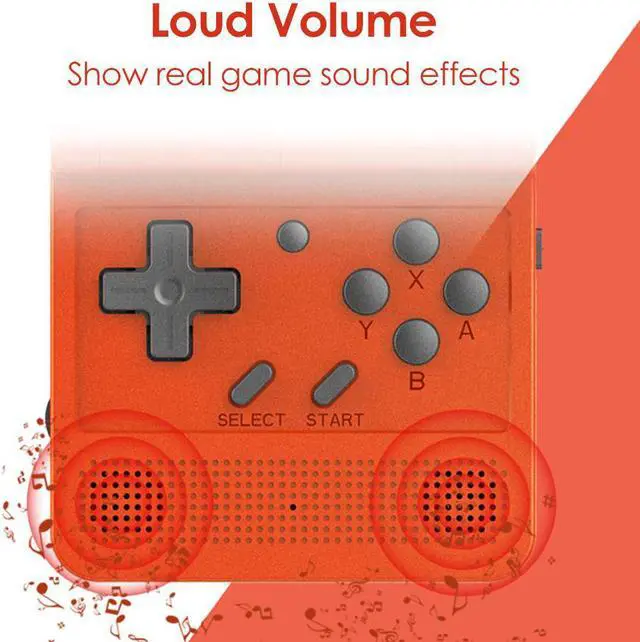 Alt view image 6 of 7 - Powkiddy V90 3.0 inch IPS Screen 64-bit Retro Handheld Game Console with 16GB Memory (Red)