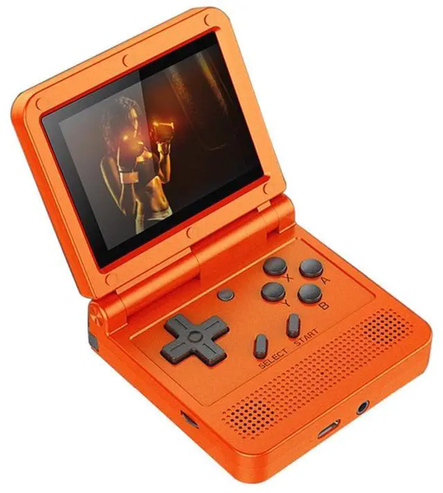 Alt view image 2 of 7 - Powkiddy V90 3.0 inch IPS Screen 64-bit Retro Handheld Game Console with 16GB Memory (Red)