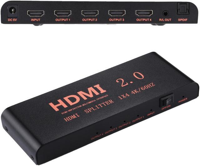 Répartiteur HDMI 2.0 1 entrée 4 Sorties, 1x4 Splitter HDMI 4K @ 60Hz  (‎HS420-EU /TCNEWCL)