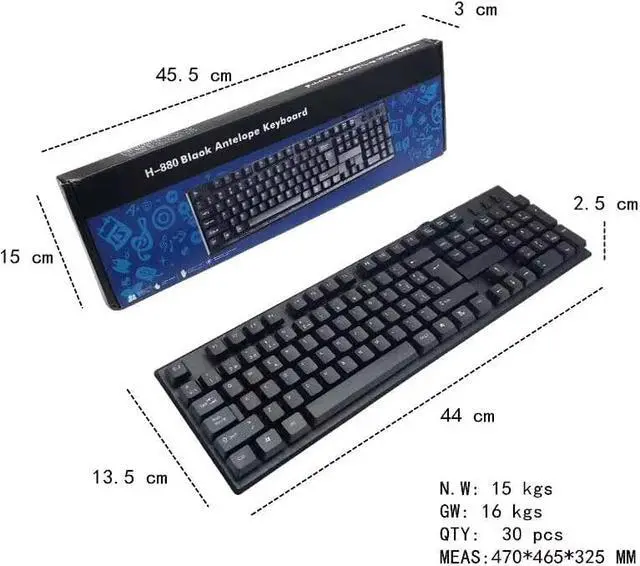 Alt view image 2 of 4 - 108 Keys Computer USB Wired Keyboard, Cable Length: 1.5m