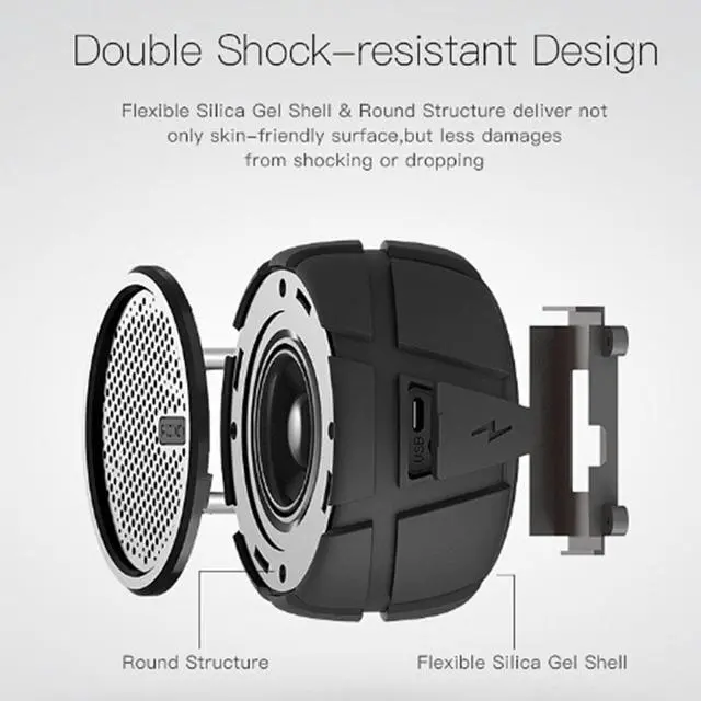 Alt view image 4 of 7 - QCY BOX2 Portable Tyre Shape Mini Speaker Wireless Music Metal V4.1 Bluetooth Loudspeakers(Orange)