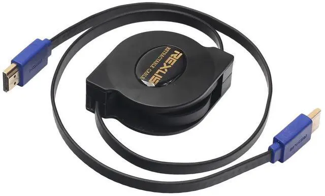 Main image of 1.8m HDMI 1.4 (1080P) Gold Plated Connectors HDMI Male to HDMI Male Retractable Flat Cable (Black)